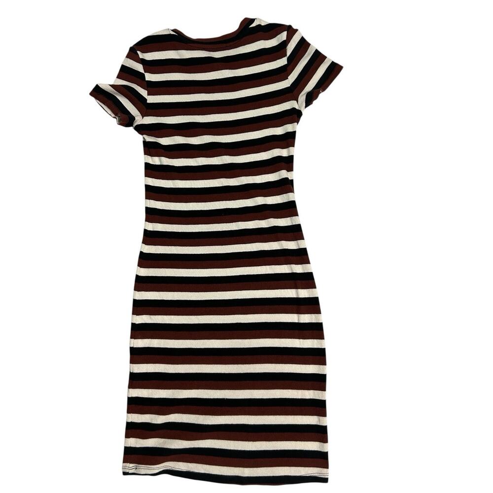 Zara Womens Sz S Red Black White Striped tee shirt Dress retro classic comfort - Picture 2 of 6